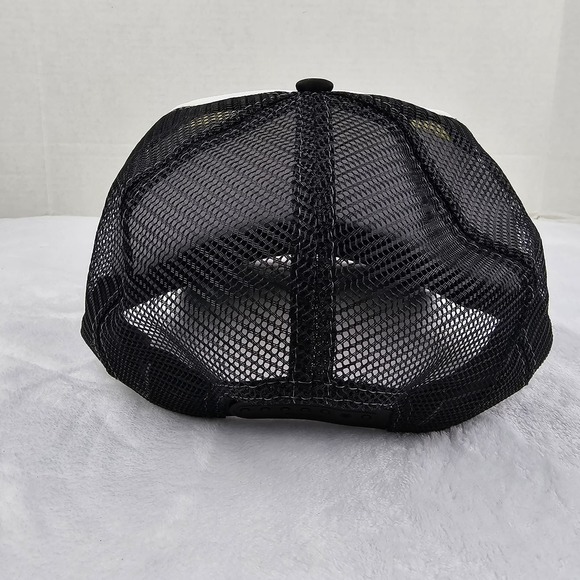 Deathrow Logo 90s Rap Label Two Tone Black/ White Mesh Trucker Snapback Hat New - Picture 3 of 5